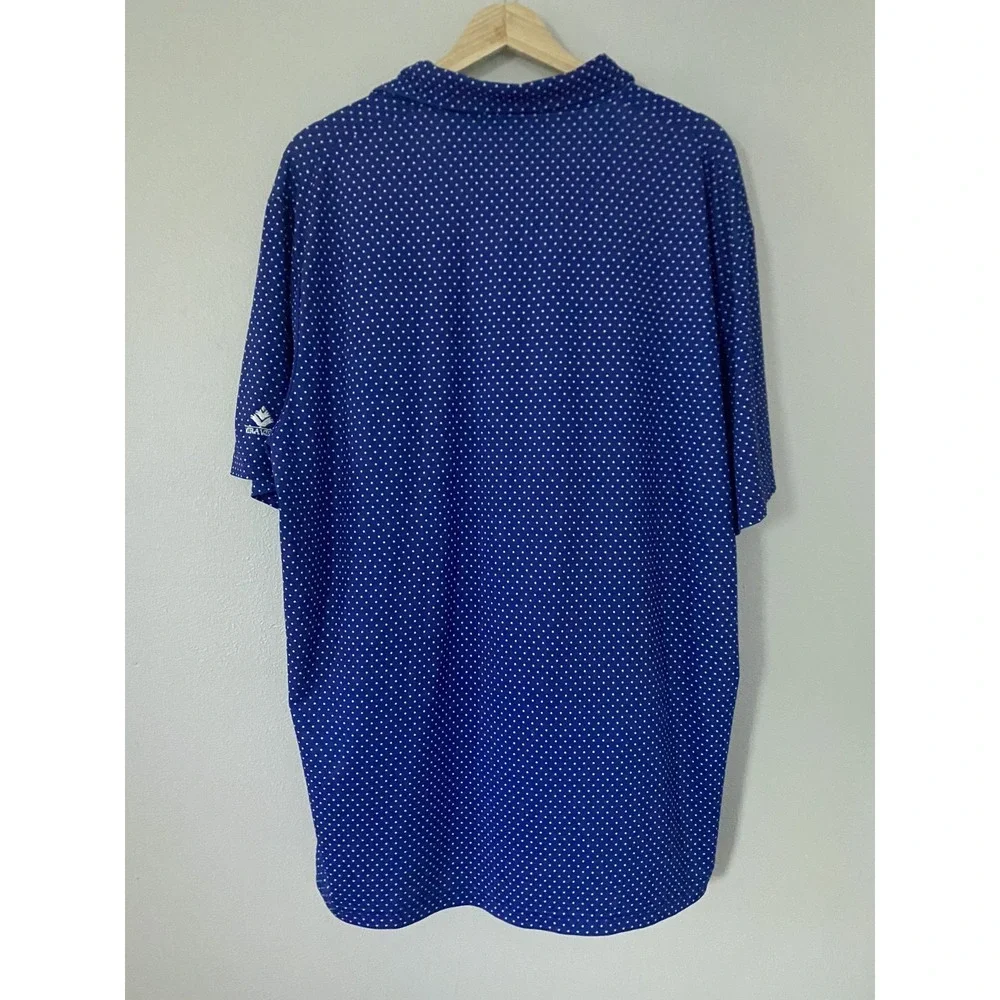Ralph Lauren RLX Blue Polka Dot Short Sleeve Polo Shirt Mens Size‎ XL